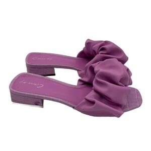 Circus by Sam Edelman Shoes Size 8M Janis Lilac Purple Croc Ruffle Slide Sandals
